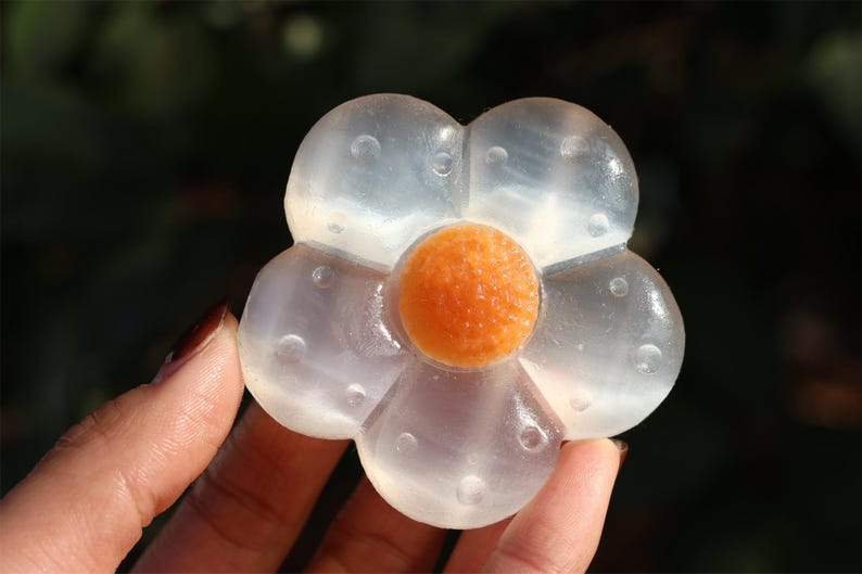 3.1" Natural Gypsum flower,Quartz Crystal Carved ,Crystal Heal Reiki,Home decoration,Crystal Sculpture,Mineral,Crystal Gifts