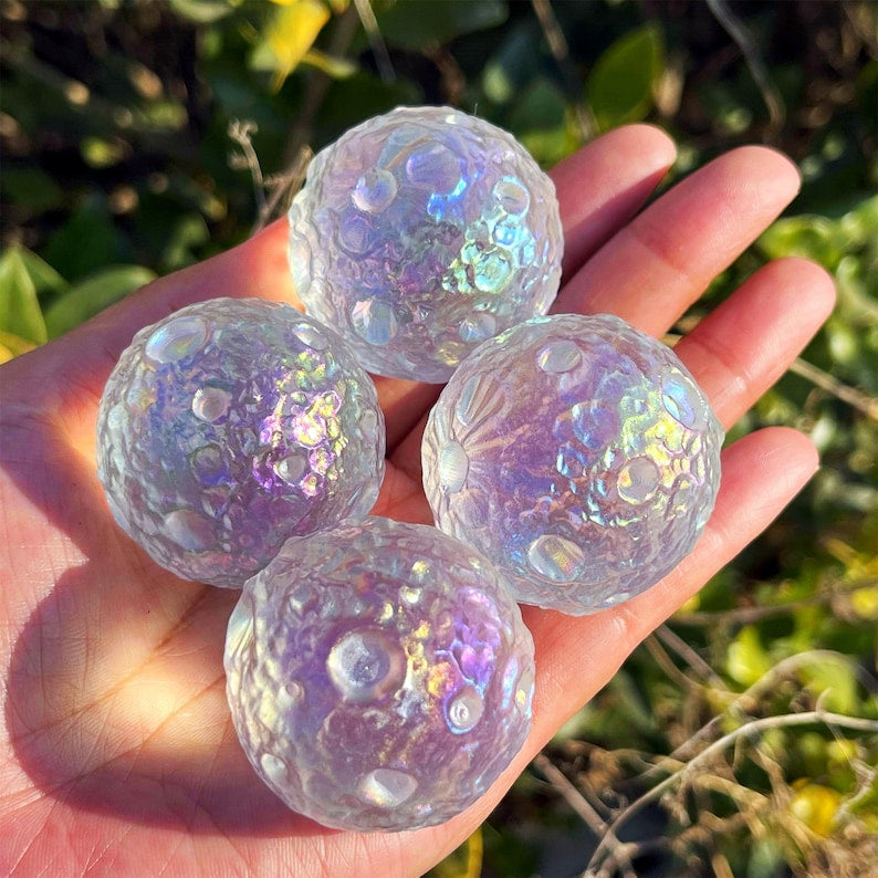 1.5''Titanium Rainbow Moon Ball,Crystal Moon ball,Quartz Sphere,Reiki Healing,Crystal Collection,Crystal Energy,Home Decoration,Crystal Gift