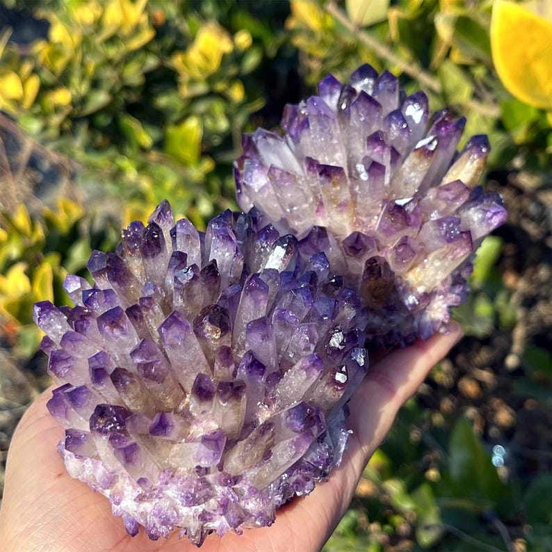 350g+ Purple Point Quartz Cluster,Amethyst Cluster,Quartz Crystal Vug,Home Decoration,Crystal Collection,Reiki Healing,Crystal Energy,Gifts