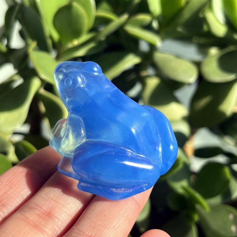 2'' Opalite Frog,Quartz Crystal Frog Sculpture, Crystal Animal, Home Decoration, Mineral Specimens Crystal Chakra, Reiki Heal, Crystal Gifts