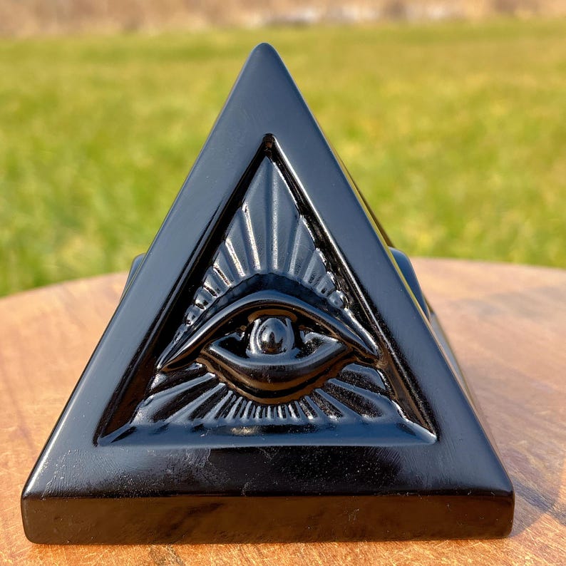 700g+ Natural Obsidian Pyramid,Quartz Crystal Pyramid,Mineral Specimen,Rock,Energy Balancing,Home Decoration, Reiki Healing,Crystal Gift