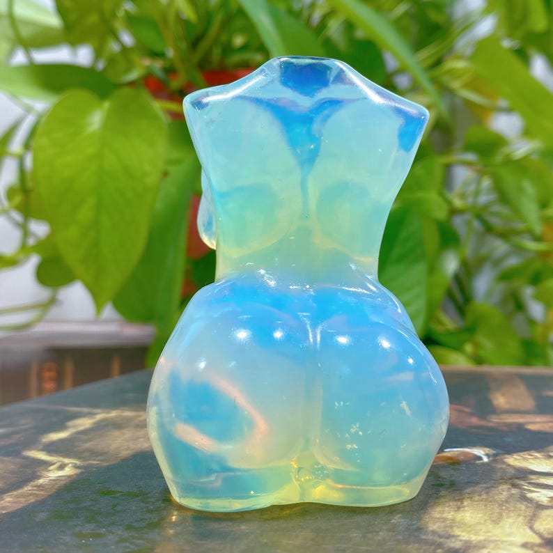 3“ Natural Opalite Plus Size Goddess,Crystal Carved,Reiki Healing,Crystal Collection,Energy Crystal,Body Sculpture,Quartz Crystal Model