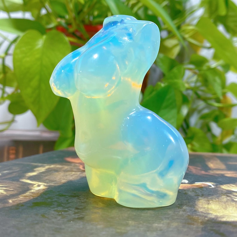 3“ Natural Opalite Plus Size Goddess,Crystal Carved,Reiki Healing,Crystal Collection,Energy Crystal,Body Sculpture,Quartz Crystal Model