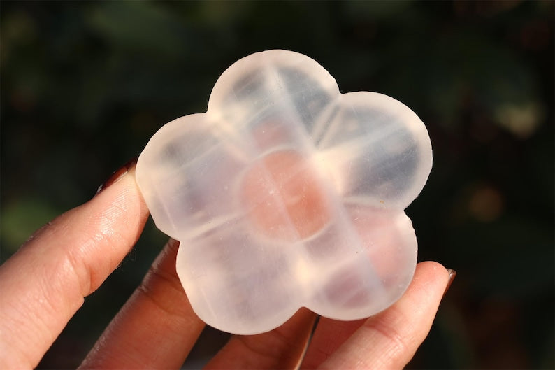 3.1" Natural Gypsum flower,Quartz Crystal Carved ,Crystal Heal Reiki,Home decoration,Crystal Sculpture,Mineral,Crystal Gifts