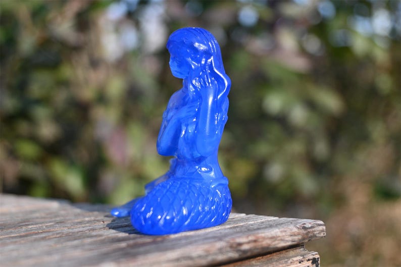 2.6'' carved Blue Opalite Mermaid decor，Crystal Mermaid ，Home decor，Carved mermaid，Crystal gift，Crystal healing