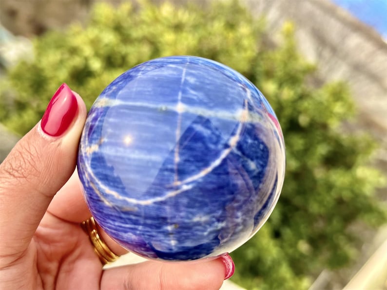 1PC 50mm+ Natural Sodalite Sphere,Quartz Crystal,Sodalite ball by hand,Reiki Healing Crystal,Home Decor,Energy Crystal,Crystal gifts 1PC