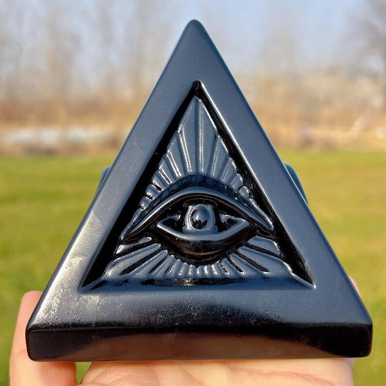 700g+ Natural Obsidian Pyramid,Quartz Crystal Pyramid,Mineral Specimen,Rock,Energy Balancing,Home Decoration, Reiki Healing,Crystal Gift