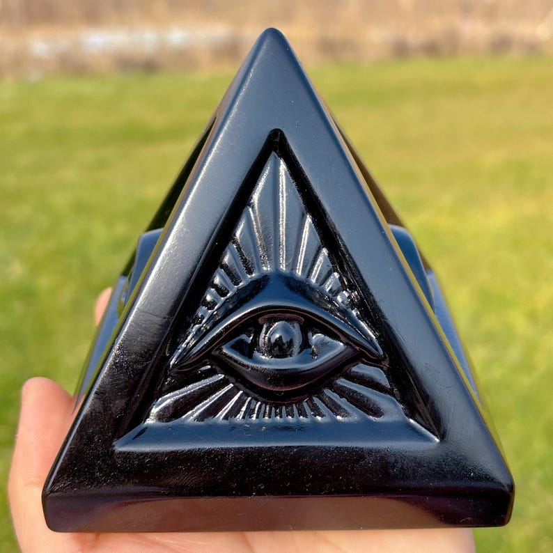 700g+ Natural Obsidian Pyramid,Quartz Crystal Pyramid,Mineral Specimen,Rock,Energy Balancing,Home Decoration, Reiki Healing,Crystal Gift