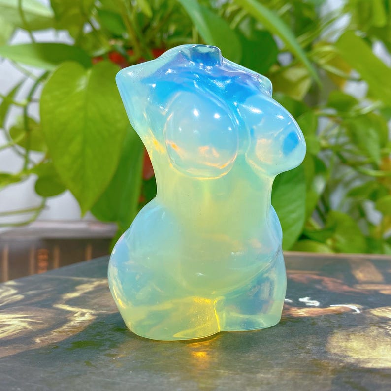 3“ Natural Opalite Plus Size Goddess,Crystal Carved,Reiki Healing,Crystal Collection,Energy Crystal,Body Sculpture,Quartz Crystal Model