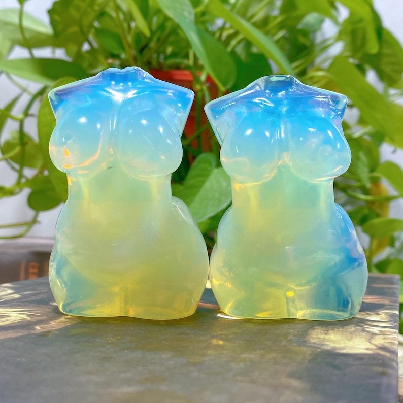 3“ Natural Opalite Plus Size Goddess,Crystal Carved,Reiki Healing,Crystal Collection,Energy Crystal,Body Sculpture,Quartz Crystal Model