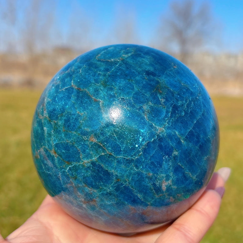 98mm Natural Apatite Sphere,Large Quartz Crystal Sphere,Crystal Heal,Crystal Collection,Divination Ball,Large Crystal Sphere,Crystal gift