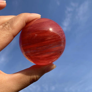 5-6cm Red Smelting Stone Ball,Quartz Ball,Gem Sphere,Crystal Sphere,Crystal Ball,Divination Ball,Home Decor,Crystal chakra,Crystal Gifts 1pc