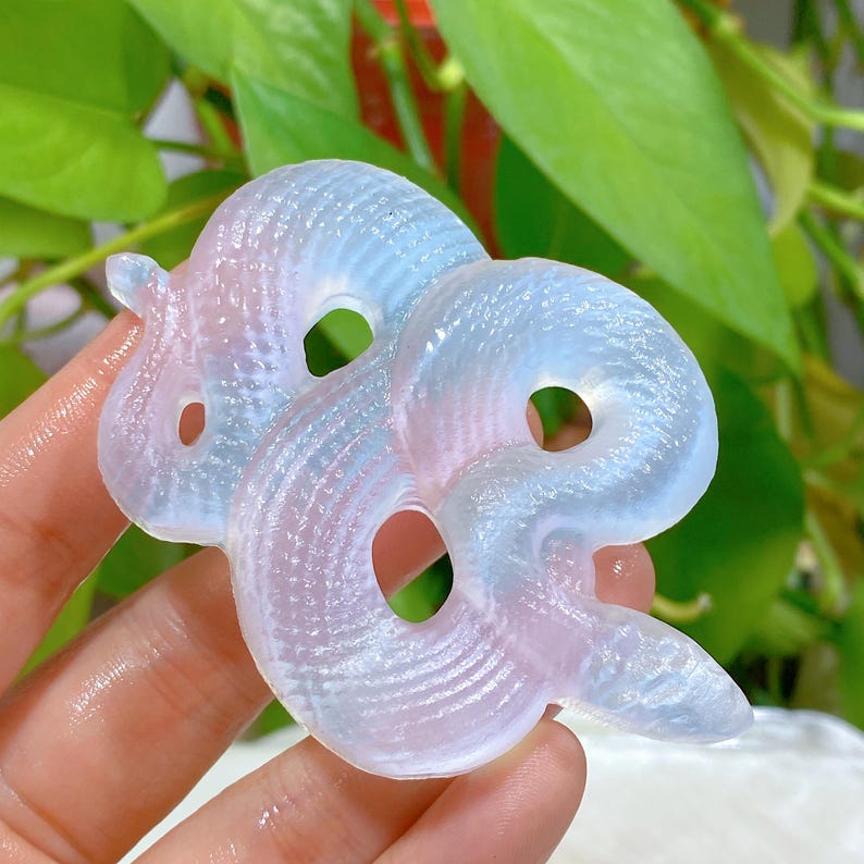 Natural Selenite Snake,Carved Crystal Snake,Crystal Carving,Crystal Energy,Mineral Specimen,Home Decoration,Reiki Heal,Crystal Gift