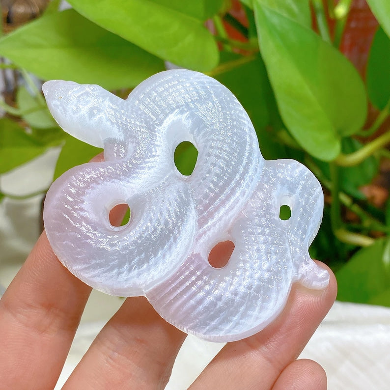 Natural Selenite Snake,Carved Crystal Snake,Crystal Carving,Crystal Energy,Mineral Specimen,Home Decoration,Reiki Heal,Crystal Gift