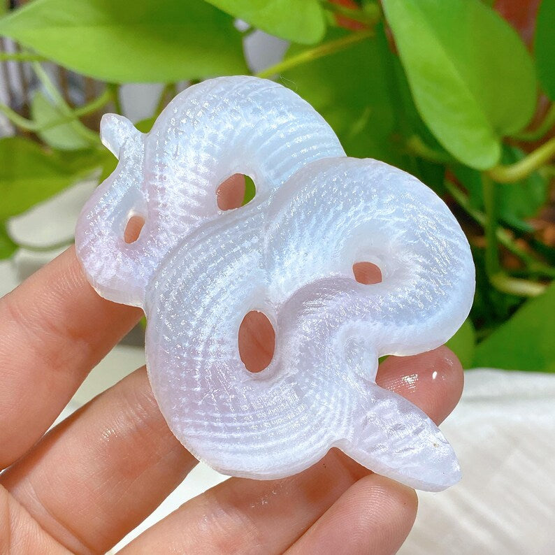 Natural Selenite Snake,Carved Crystal Snake,Crystal Carving,Crystal Energy,Mineral Specimen,Home Decoration,Reiki Heal,Crystal Gift