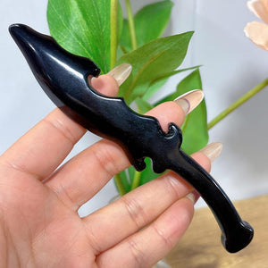 5" Natural Obsidian Knife,Crystal Hand-Carved Knife,Quartz Crystal Knife,,Crystal Dagger,Home Decoration,Reiki Healing,Crystal Gifts