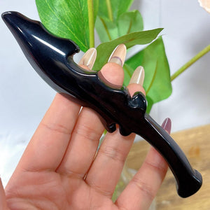 5" Natural Obsidian Knife,Crystal Hand-Carved Knife,Quartz Crystal Knife,,Crystal Dagger,Home Decoration,Reiki Healing,Crystal Gifts