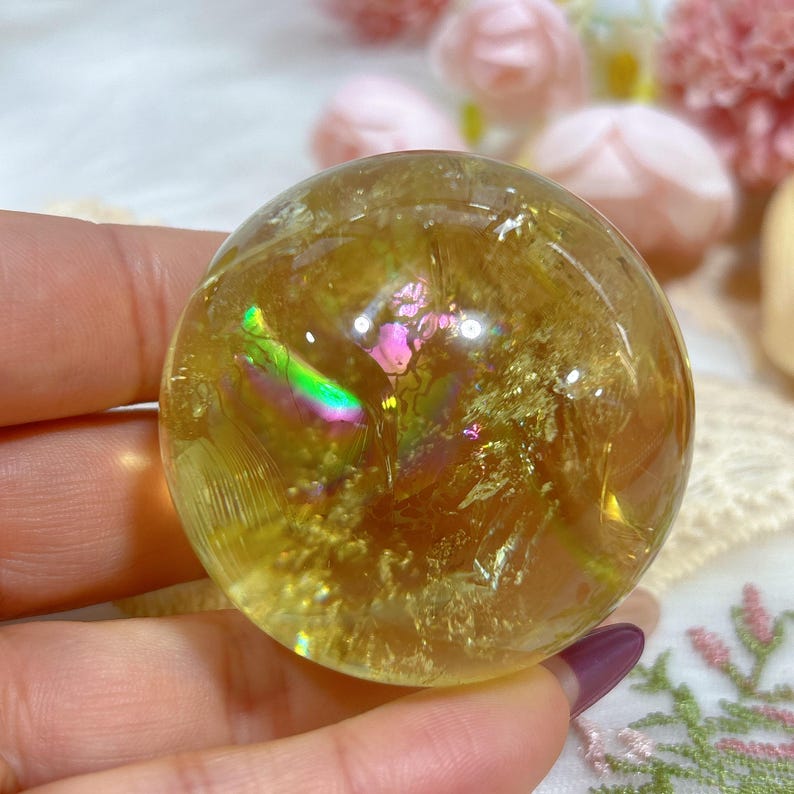 48mm Natural Citrine Sphere,High Quality Citrine Ball,Golden Citrine ball,Mineral Specimen,Reiki Heal,Gifts,Divination Ball,Prophecy Ball