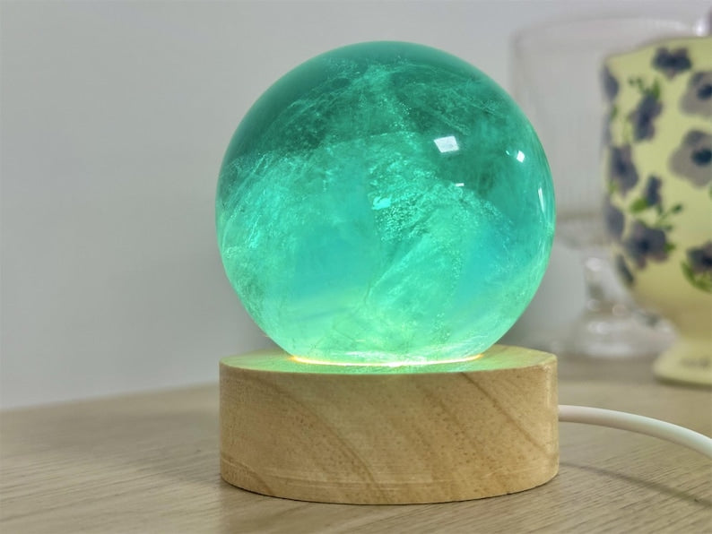 1PC Natural Blue Fluorite Sphere,High Quality Quartz Crystal Ball Carving,Reiki Healing,Home Decor,Energy Crystal,Crystal gifts+Free Base