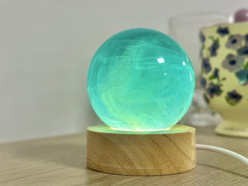 1PC Natural Blue Fluorite Sphere,High Quality Quartz Crystal Ball Carving,Reiki Healing,Home Decor,Energy Crystal,Crystal gifts+Free Base