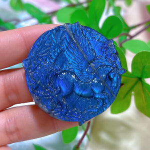 1PC Natural Labradorite Unicorn,Quartz Crystal Unicorn Pendant,Reiki Heal,Crystal Carving,Home Decor,Crystal Gift,Mineral Specimen