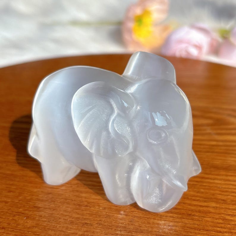 Natural Selenite Elephant,Quartz Crystal Elephant,Mineral Specimen,Selenite Meditation,Home Decor,Reiki Heal,Crystal Gifts