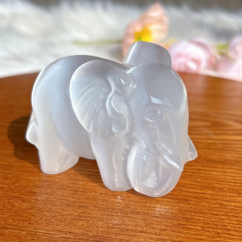 Natural Selenite Elephant,Quartz Crystal Elephant,Mineral Specimen,Selenite Meditation,Home Decor,Reiki Heal,Crystal Gifts