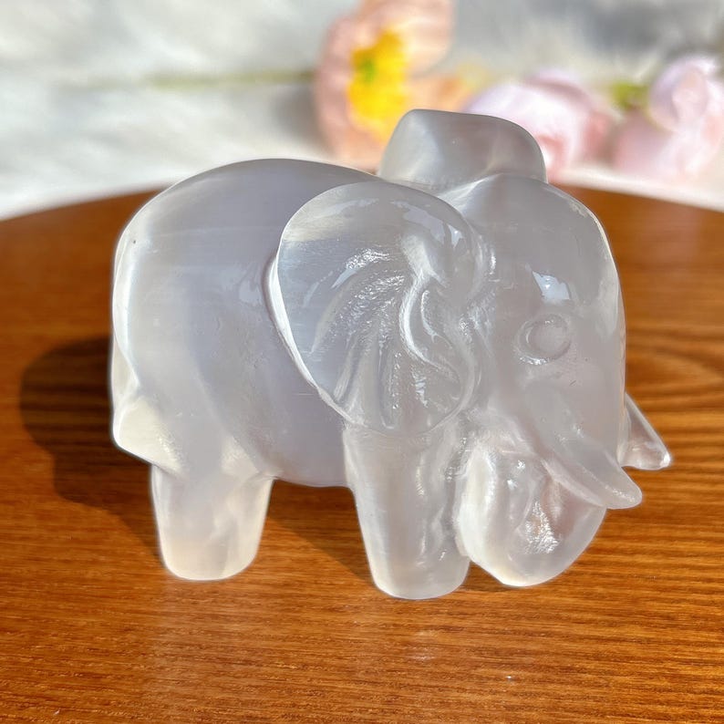 Natural Selenite Elephant,Quartz Crystal Elephant,Mineral Specimen,Selenite Meditation,Home Decor,Reiki Heal,Crystal Gifts