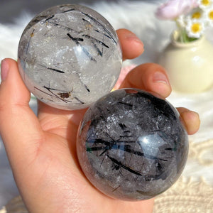 Natural Black Tourmaline Sphere,Quality Goods Quartz Crystal Ball,Mineral Specimen,Home DecorReiki Heal,Crystal Gifts,Prophecy Ball