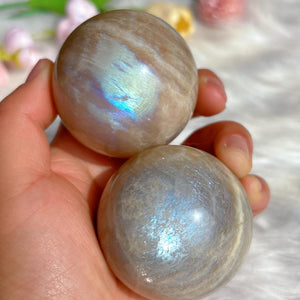 50-65mm+ Blue Flash Moonstone Sphere,Quartz Sphere,Crystal Ball,Crystal Healing,Crystal Collection,Divination Ball,Prophecy Ball