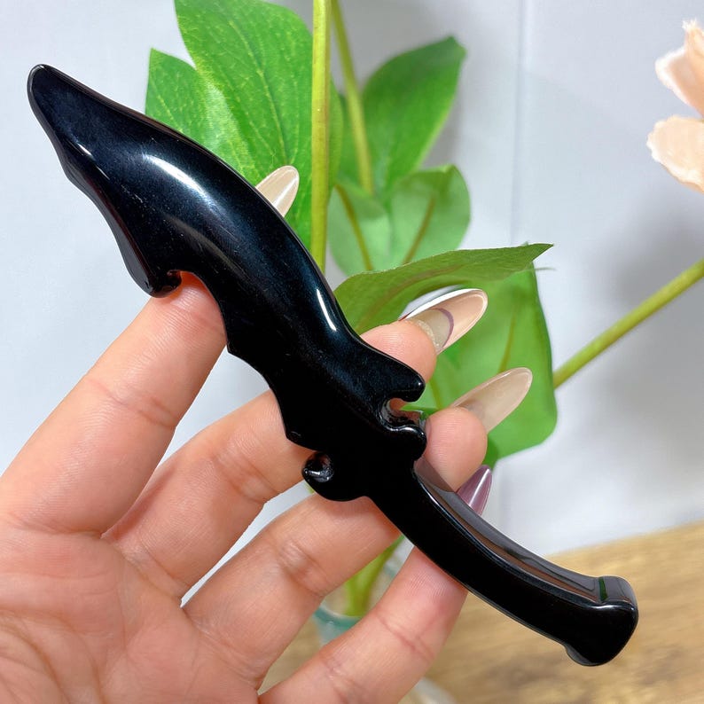 5" Natural Obsidian Knife,Crystal Hand-Carved Knife,Quartz Crystal Knife,,Crystal Dagger,Home Decoration,Reiki Healing,Crystal Gifts