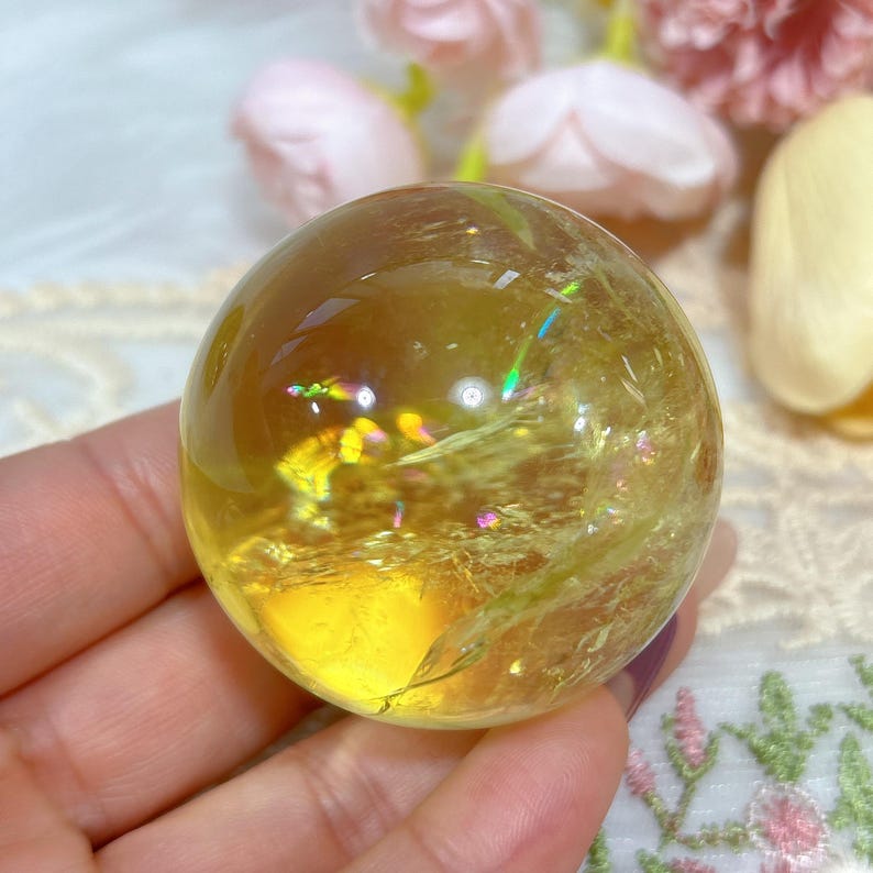 48mm Natural Citrine Sphere,High Quality Citrine Ball,Golden Citrine ball,Mineral Specimen,Reiki Heal,Gifts,Divination Ball,Prophecy Ball