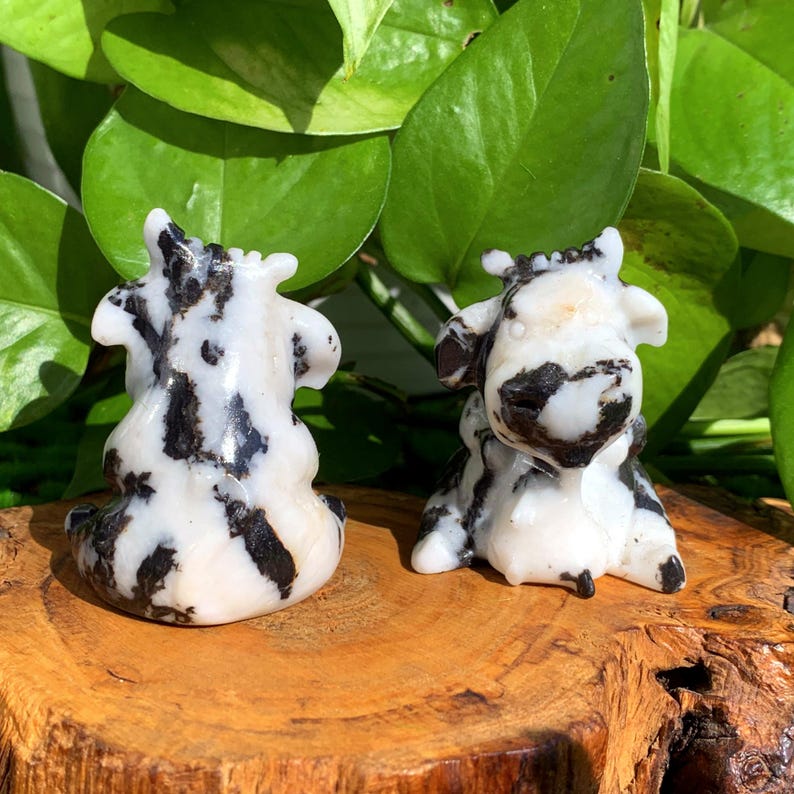 2.1" Natural Zebra Stone Cow,Quartz Cow,Crystal Cow,Crystal Animal,Cow Sculpture,Crystal Heal,Home Decor,Crystal Gifts,Crystal chakra 1pc