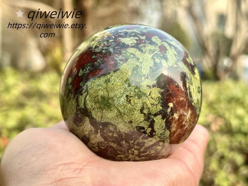 5CM+ Natural Dragon blood stone Sphere,Quartz Crystal Ball,Dragon blood stone ball by hand,Crystal Healing Divination ball,Crystal Gifts 1PC