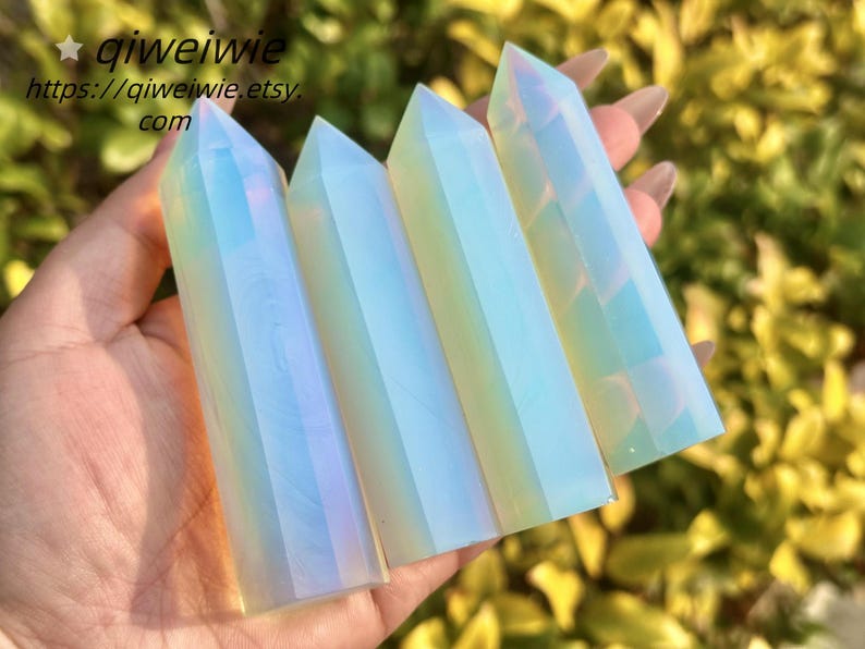 90-100mm Opalite Hand Carved Obelisk,Quartz Crystal Tower,Point Tower,Healing Crystal,Home Decoration,Crystal Gifts 1PC