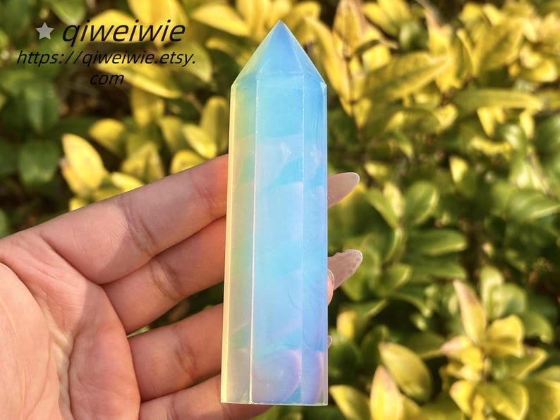 90-100mm Opalite Hand Carved Obelisk,Quartz Crystal Tower,Point Tower,Healing Crystal,Home Decoration,Crystal Gifts 1PC