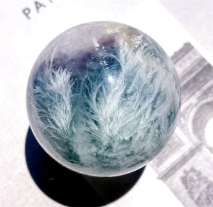 1PC Natural Feather Rainbow Fluorite Stone Sphere,High Quality Quartz Crystal Ball Carving,Reiki Healing Crystal,Home Decor,Energy Crystal