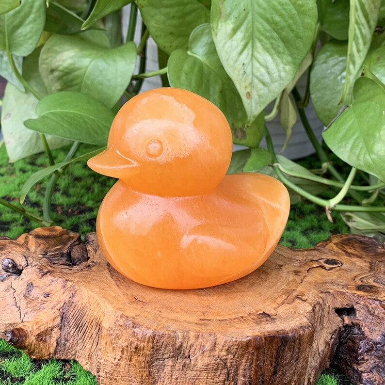 3.4" Natural Yellow Calcite Duck,Quartz Duck,Crystal Duck,Duck Carving,Mineral Specimen,Home Decor,Reiki Healing,Crystal Gifts