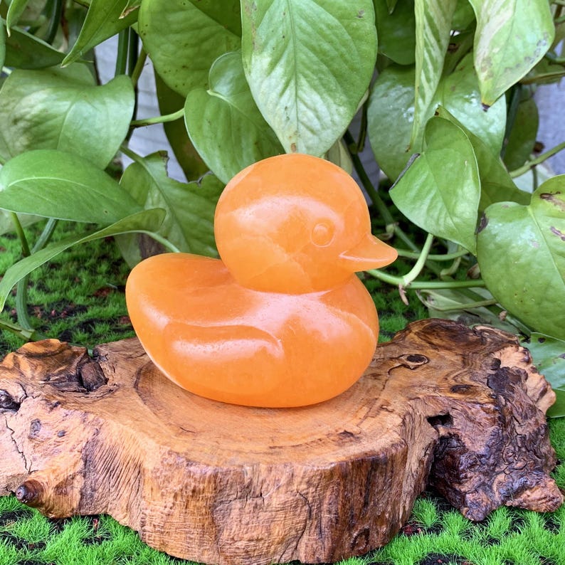 3.4" Natural Yellow Calcite Duck,Quartz Duck,Crystal Duck,Duck Carving,Mineral Specimen,Home Decor,Reiki Healing,Crystal Gifts