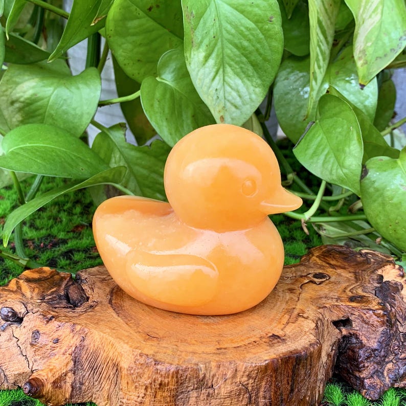 3.4" Natural Yellow Calcite Duck,Quartz Duck,Crystal Duck,Duck Carving,Mineral Specimen,Home Decor,Reiki Healing,Crystal Gifts