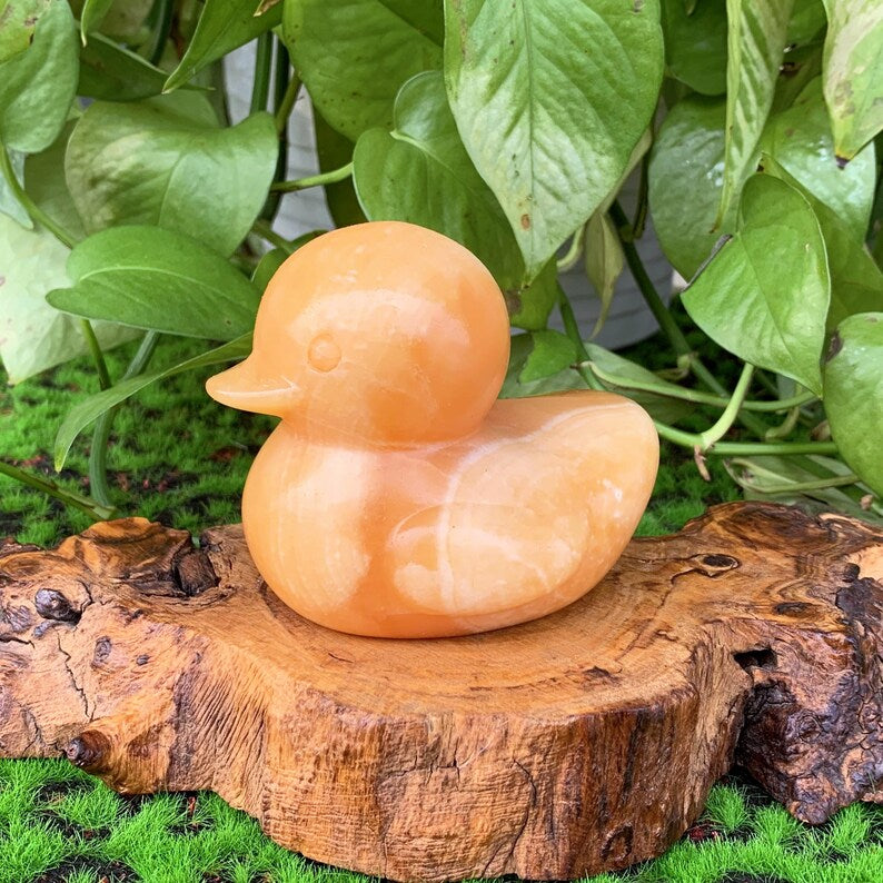 3.4" Natural Yellow Calcite Duck,Quartz Duck,Crystal Duck,Duck Carving,Mineral Specimen,Home Decor,Reiki Healing,Crystal Gifts