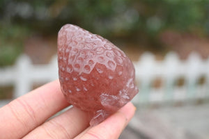 1.9" Natural strawberry quartz carved strawberry,Quartz Crystal Carved ,Crystal Heal Reiki,Home decoration,Crystal Sculpture,Crystal Gifts