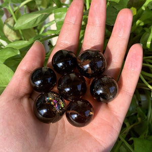 2-3cm+ Natural Smoky Quartz Ball,Quartz Ball,Gemstone Sphere,Crystal Sphere,Divination Crystal Ball,Home Decor,Reiki Heal,Crystal Gifts 1pc