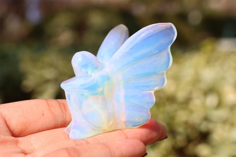 2.4"Hand carved opalite Fairy ,Quartz Crystal Carved ,Crystal Heal Reiki,Home decoration,Crystal Sculpture,Mineral,Crystal Gifts