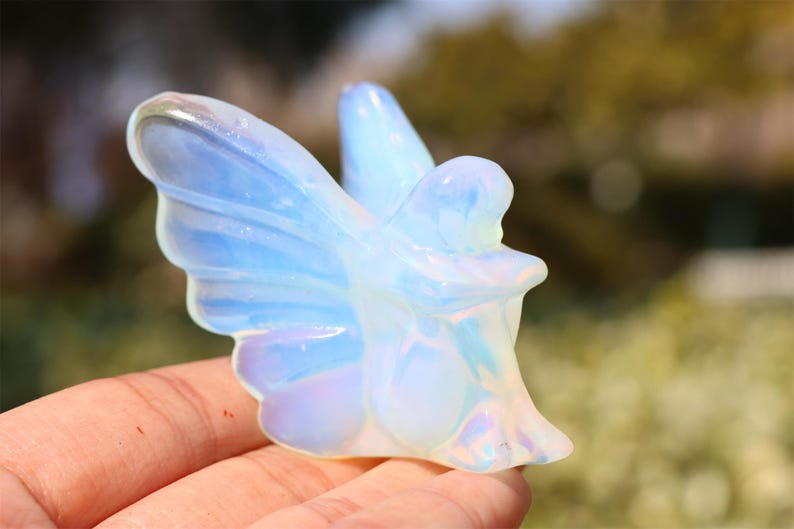 2.4"Hand carved opalite Fairy ,Quartz Crystal Carved ,Crystal Heal Reiki,Home decoration,Crystal Sculpture,Mineral,Crystal Gifts