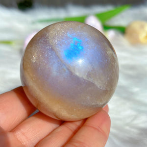 50-65mm+ Blue Flash Moonstone Sphere,Quartz Sphere,Crystal Ball,Crystal Healing,Crystal Collection,Divination Ball,Prophecy Ball