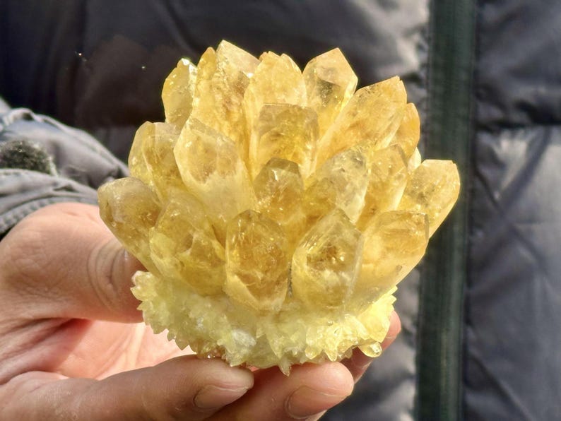 400g+ Natural Citrine quartz Cluster Crystal,yellow Quartz Point VUG,Home Decor,Energy Crystal,Reiki healing,Carved Cluster,Crystal gift 1PC