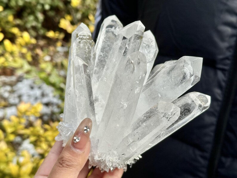 400g+ Natural Citrine quartz Cluster Crystal,yellow Quartz Point VUG,Home Decor,Energy Crystal,Reiki healing,Carved Cluster,Crystal gift 1PC