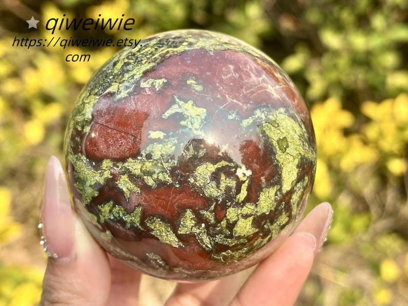5CM+ Natural Dragon blood stone Sphere,Quartz Crystal Ball,Dragon blood stone ball by hand,Crystal Healing Divination ball,Crystal Gifts 1PC
