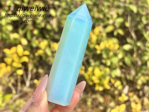 90-100mm Opalite Hand Carved Obelisk,Quartz Crystal Tower,Point Tower,Healing Crystal,Home Decoration,Crystal Gifts 1PC